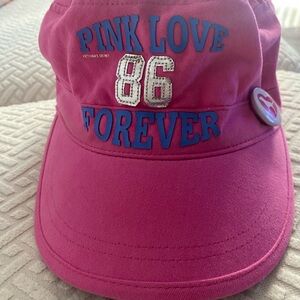 Victoria's Secret Pink Love Forever Cap with Blue Embroidery